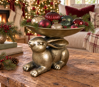 Rabbit Bowl Figurine