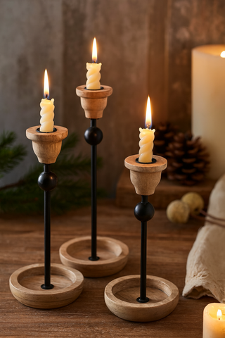 Simple Style Taper Candle Holders (Set of 3)