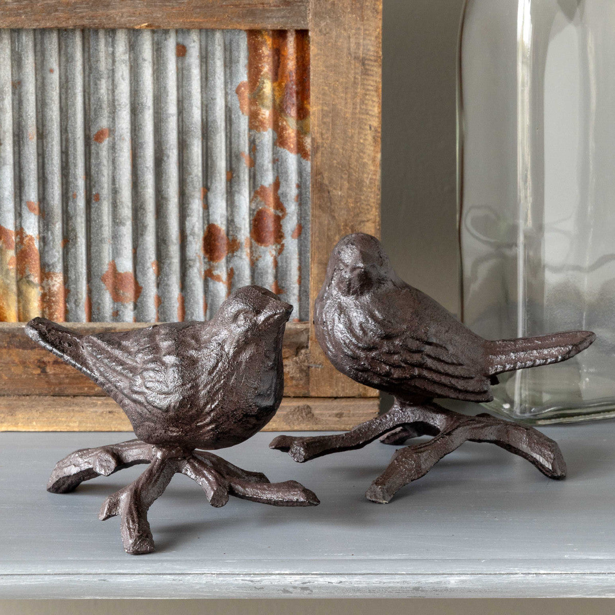 Iron Perched Birds, 2 Assorted Styles