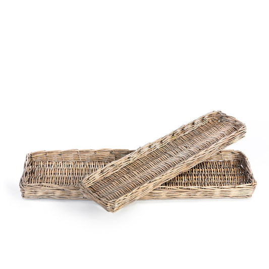 Rattan Woven Bread Trays, Set of 2