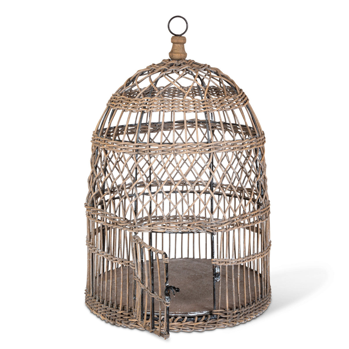 Wicker and Metal Bird Cage