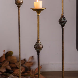 French Style Iron Floor Candle Holders - Medium