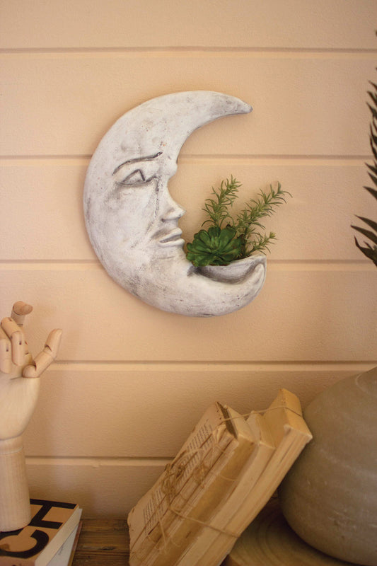 Clay Moon Wall Planter