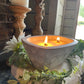 River Chic Candles - 2 Wick Medium Deep - Indy Dough Bowl Candle - Whitewash White