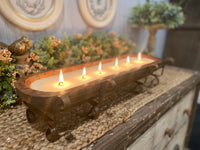 River Chic Candles - 6 Wick Dough Bowl Candle - Brown