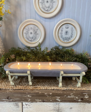 River Chic Candles - 6 Wick Dough Bowl Candle - Gray
