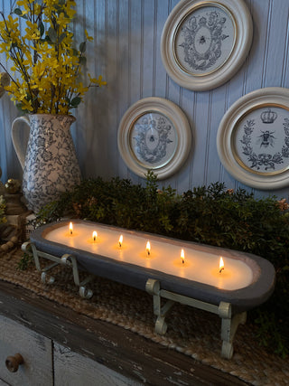 River Chic Candles - 6 Wick Dough Bowl Candle - Gray