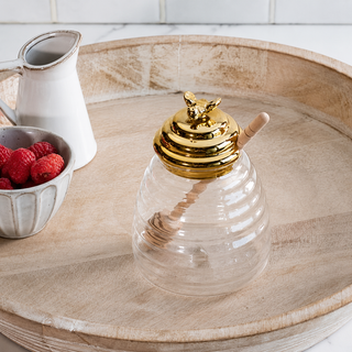 Gold Accent Honey Pot