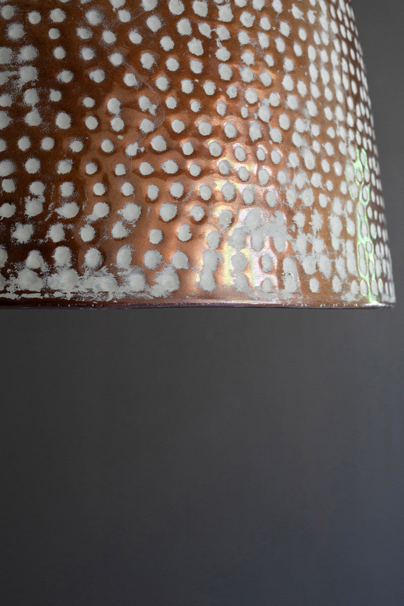 Image showcasing Rustic White Metal Pendant Light – River Chic Designs