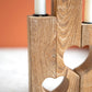 Triple Reclaimed Heart Wood Taper Candle Holder