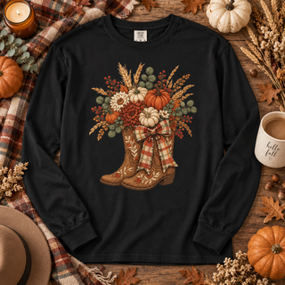 Pumpkin Patch Boots Long Sleeve Tee