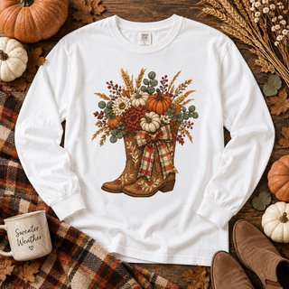 Pumpkin Patch Boots Long Sleeve Tee