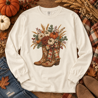 Pumpkin Patch Boots Long Sleeve Tee