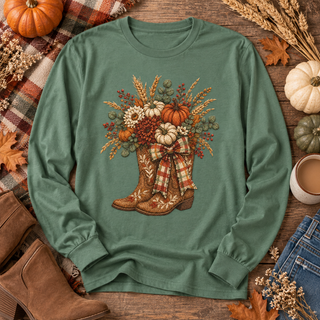 Pumpkin Patch Boots Long Sleeve Tee