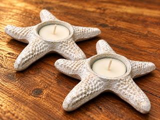 Starfish Tealight Candle Holder - White (Set of 2)