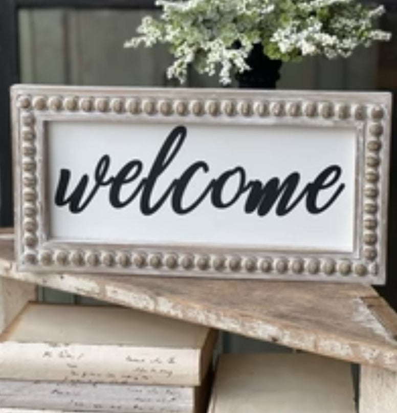 Beaded Welcome Sign