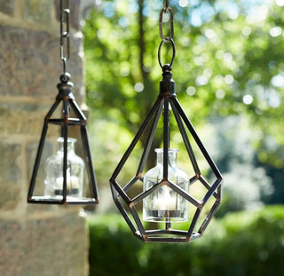 Hanging Tea Light Holder (SET OF 2) 10.5"H METAL/GLASS