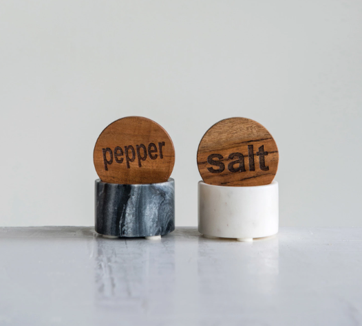 Marble Salt and Pepper Pinch Pots