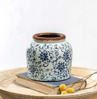 Light Blue Heirloom Garden Pot