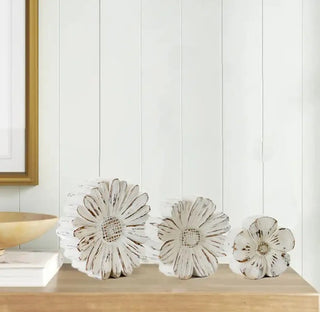 Set of 3 Resin and Stone Powder Flowers