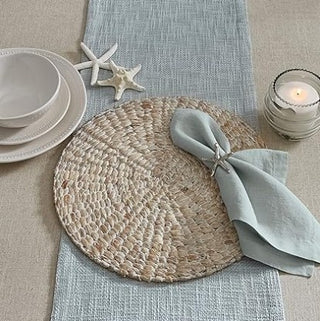 Braided Hyacinth Round Placemat - White (set of 4)