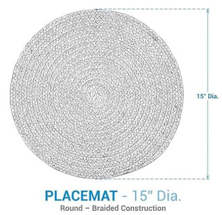 Braided Hyacinth Round Placemat - White (set of 4)