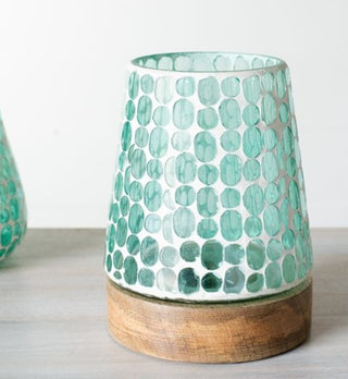 Blue Mosaic Hurricane Jar
