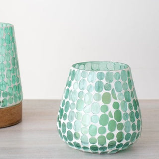 Blue Mosaic  Candle Jar - 6.3"
