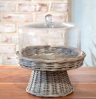 Glass Cake Dome with Willow Base