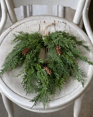Mini Hanging Real Touch Cedar Wreath - 14 "