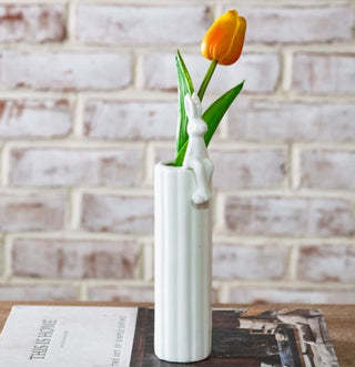White Skinny Bunny Vase