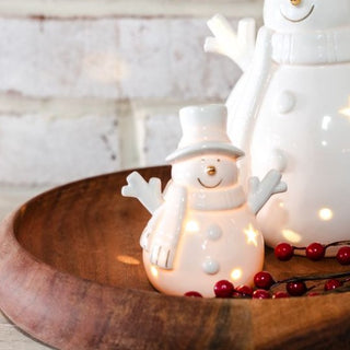 Happy Snowman - 4" H - LED  (Set of 2)