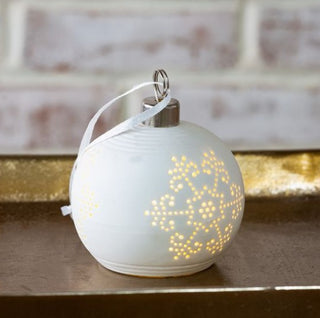 3 " LED Snowflake Ball Ornament ( Set of 2 )