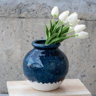 Navy & Sand Plum Vase