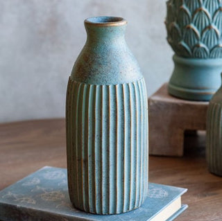 Weathered Coast Ribbed Vase