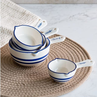 Blue & White Stripe Measuring Cups (Set of 4)