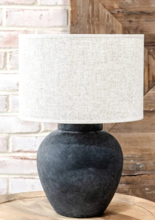 Charcoal Ceramic Lamp - 17 "
