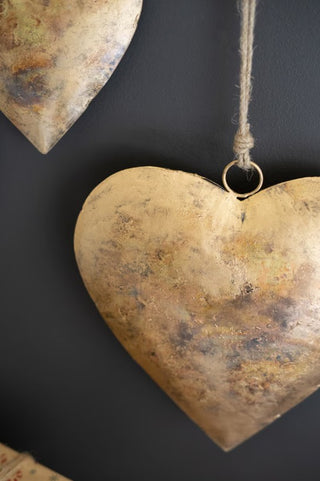 Rustic Gold Hearts (Set of 3)