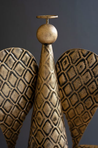 Set of 3 Rustic Gold Table Top Christmas Angels