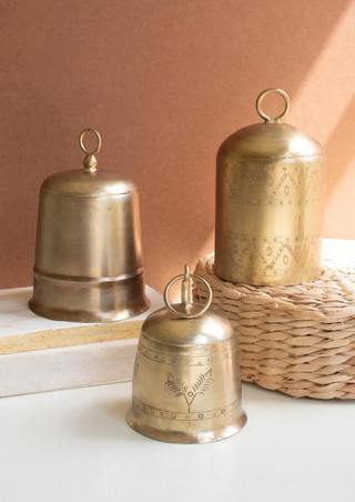 Set of 3 Antique Brass Finish Bells