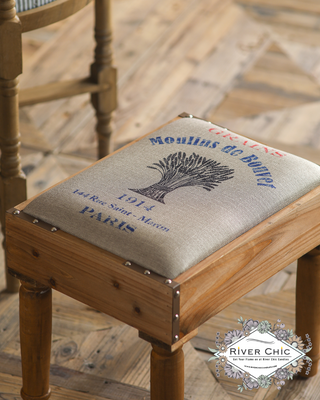 Grain Sack Footstool
