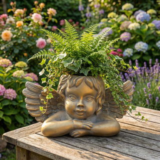 Daydreaming Cherub Planter