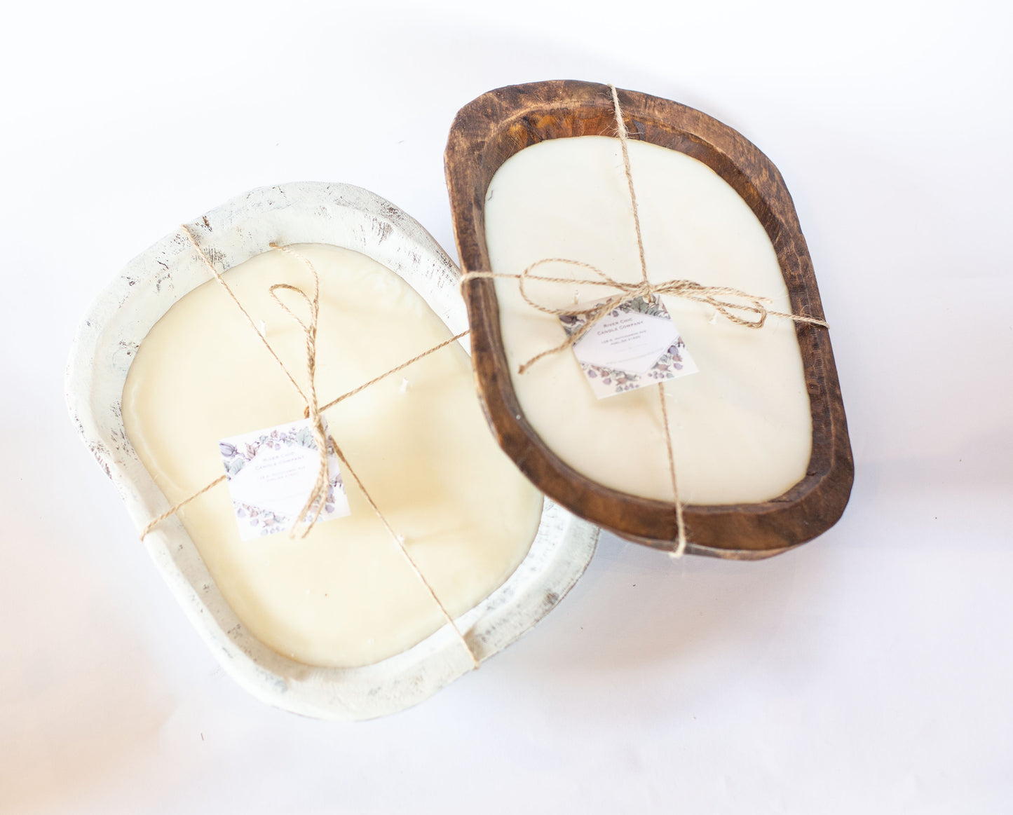 River Chic Candles - 6 Wick (Square) Dough Bowl Candle - White - River Chic Designs