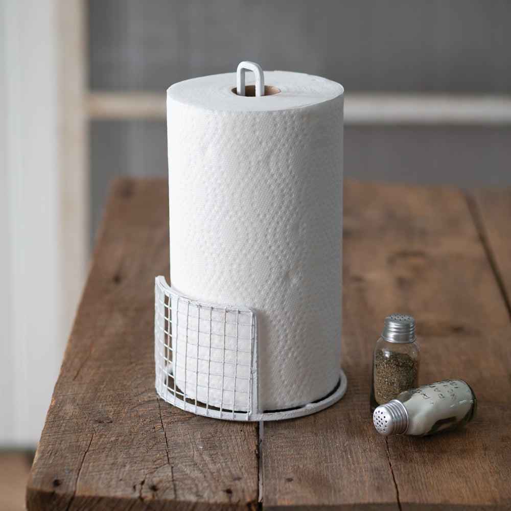 White Farmhouse Paper Towel Holder - River Chic Designs