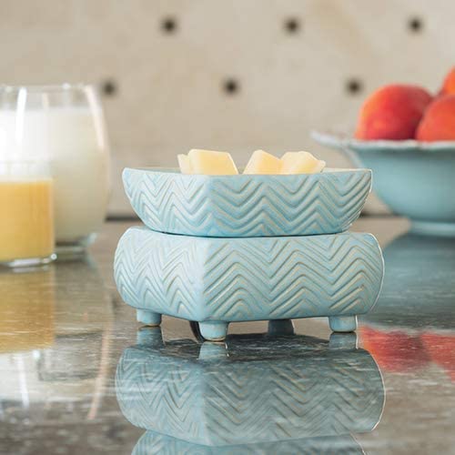 Ceramic Candle Warmer and Dish, Chevron - River Chic Designs