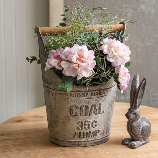 Coal Bucket with Wooden Handle