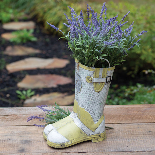 Honeycomb Metal Rainboot Planter