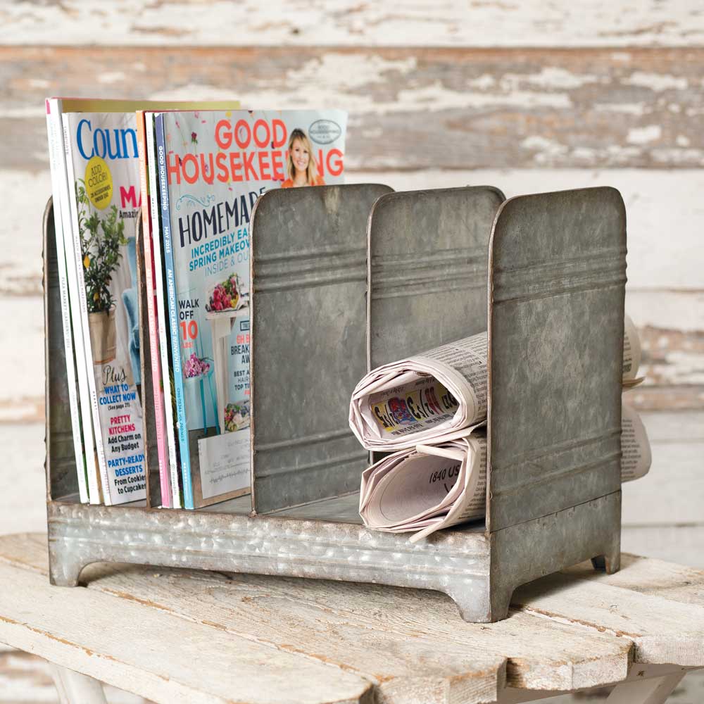 Galvanized Magazine Rack - River Chic Designs