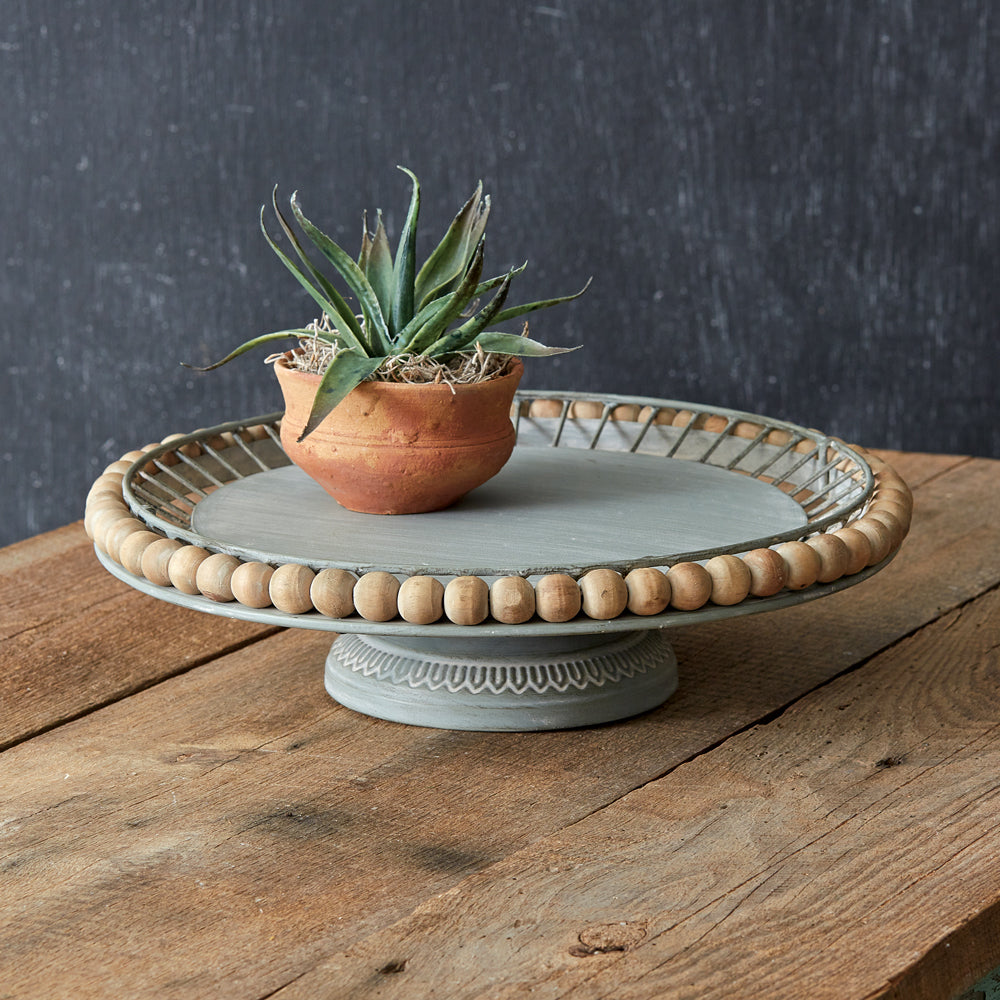Boho Wood Ball Cake Stand – River Chic Designs - Main Image