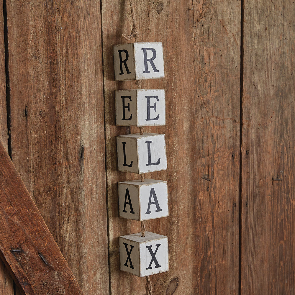 Relax Hanging Wood Blocks - River Chic Designs